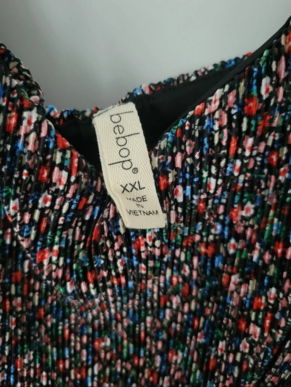 Floral Jumpsuit Spaghetti Strap Black with Pink & White - Picture 2 of 3